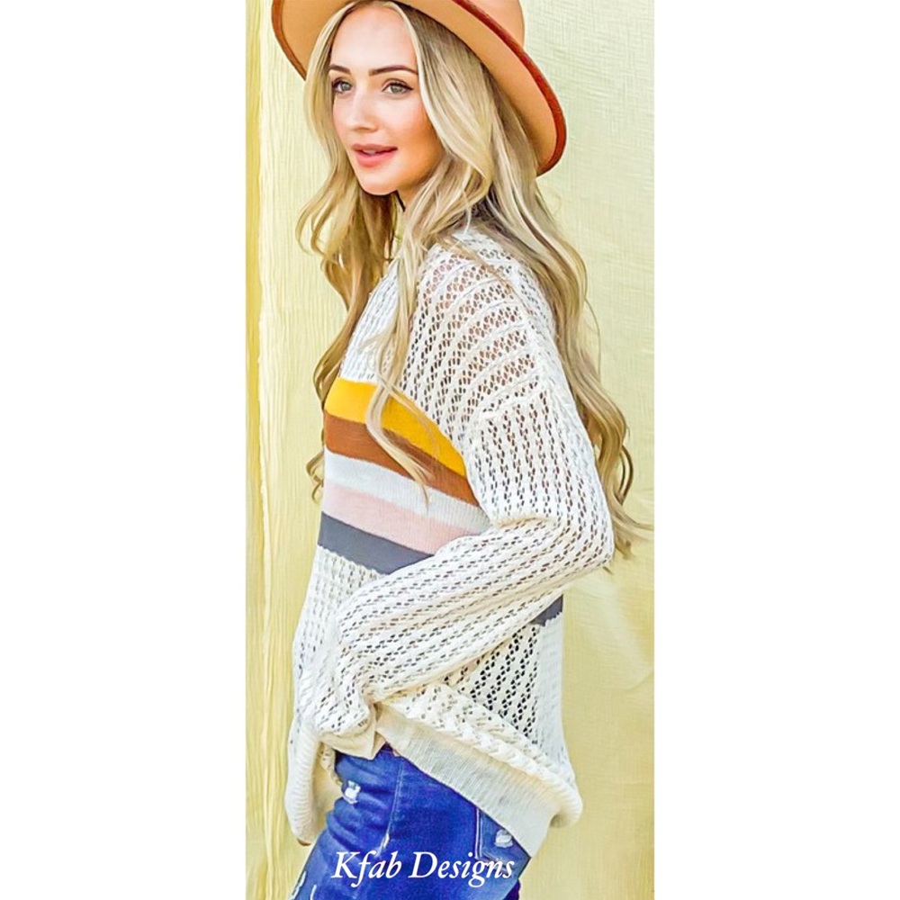 ❤️LAST! Color Block Striped Lightweight Sweater! Perfect for transition! - Picture 5 of 10